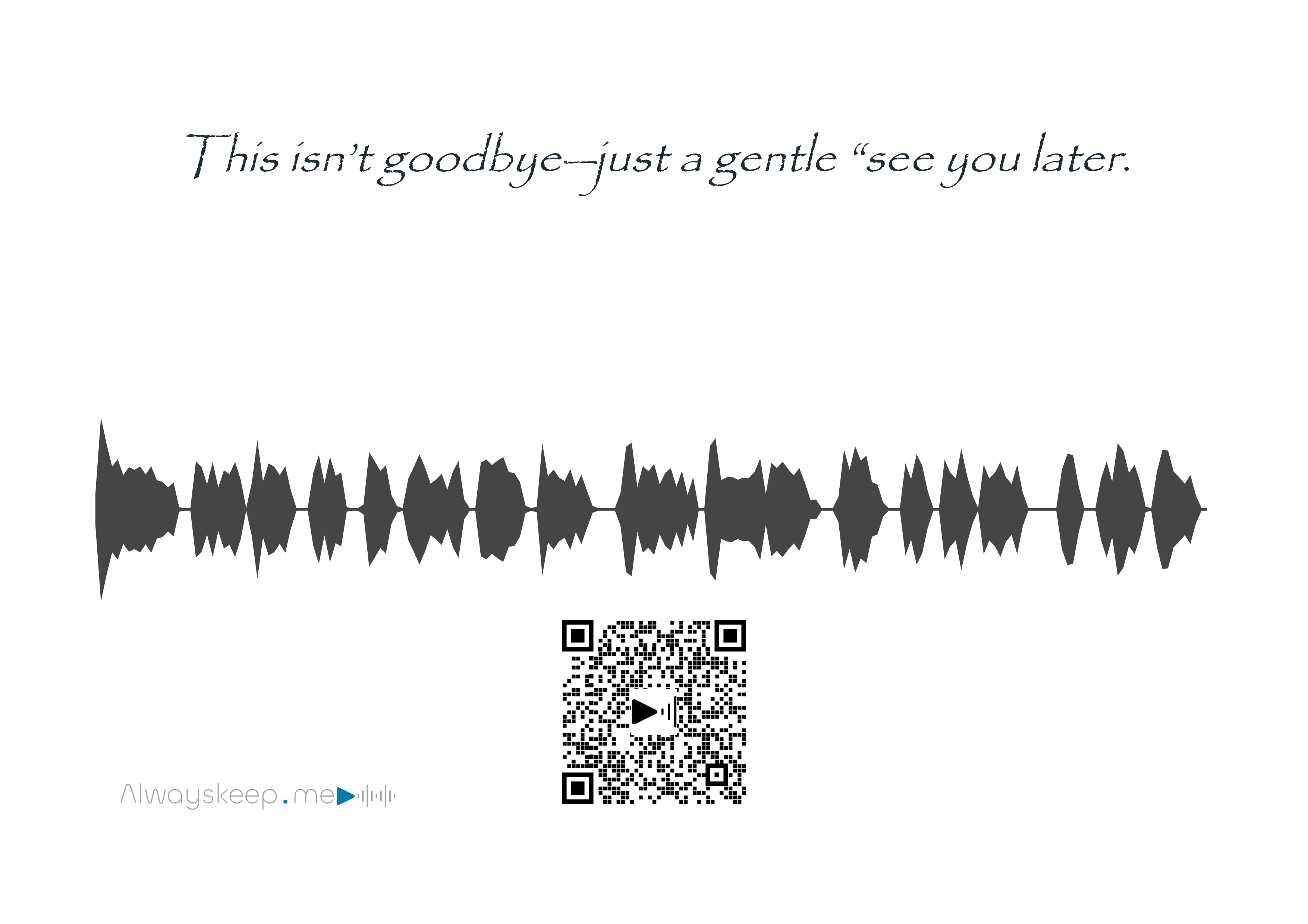 Farewell message keepsake with QR code