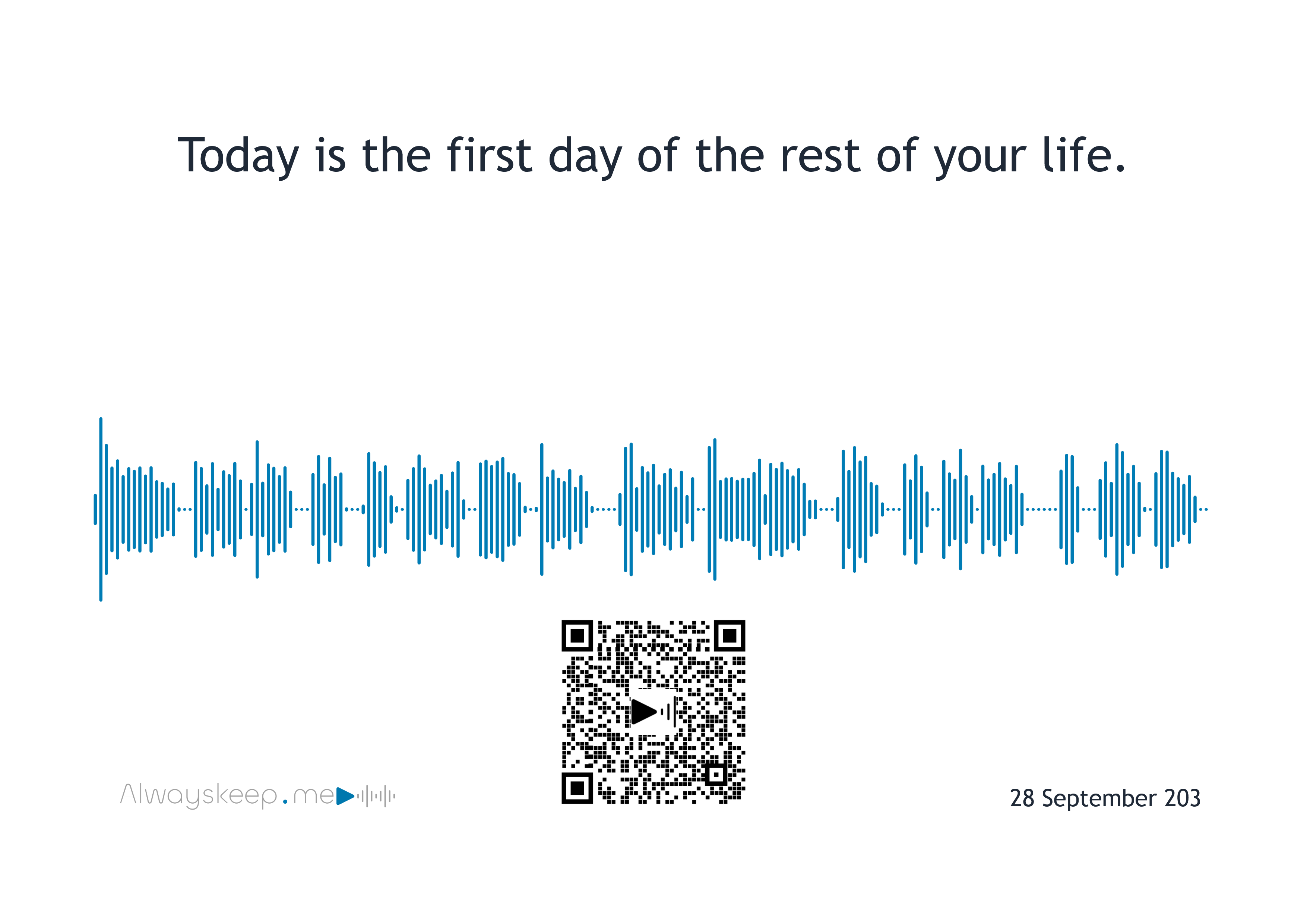 Graduation achievement message with QR code
