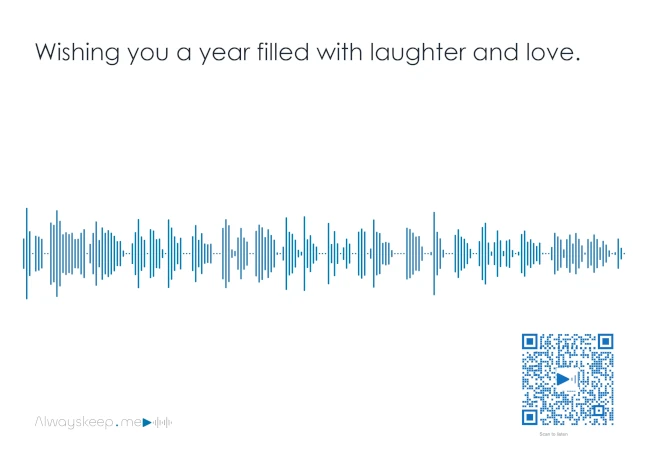 Printed happy birthday message keepsake with scannable QR code